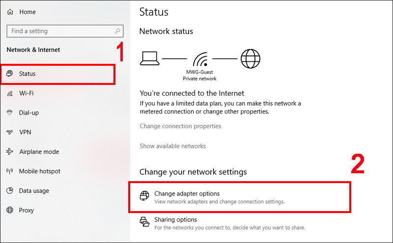 Change adapter options